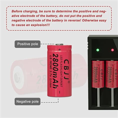 Buy CWUU 16340 Rechargeable Battery 3 7V Lithium Battery 2800 MAh 4