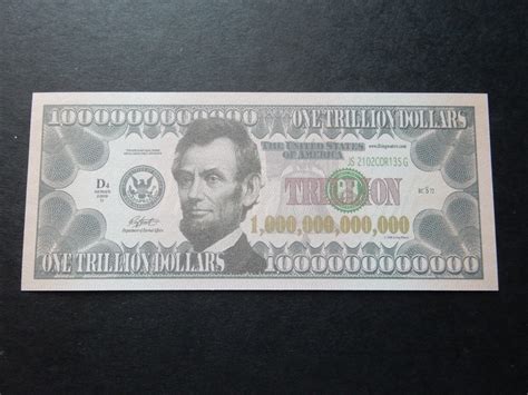 One Trillion Dollar Bill