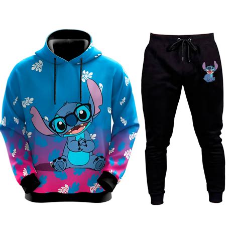 Kit Conjunto Blusa De Moletom E Cal A Infantil Lilo E Stitch Angel