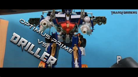 Transformers Dark Of The Moon Optimus Prime Vs Driller Stop Motion