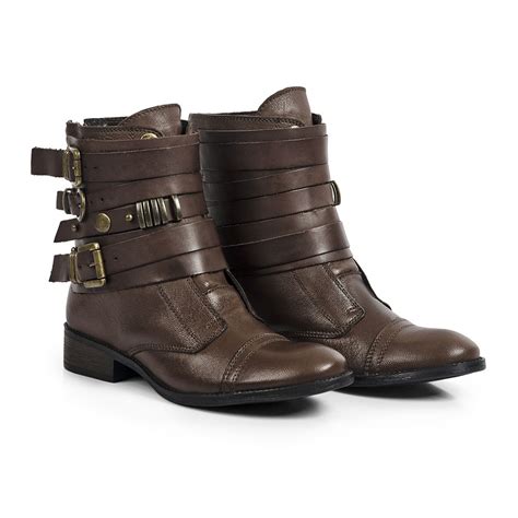 Bota Coturno Feminina Kader Woman Couro Confort Chocolate Loja Calprado