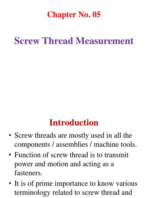 Screw Thread Measurement | PDF | Screw | Helix