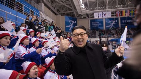 Kim Jong Un impersonator shocks North Korean cheerleaders at Winter ...