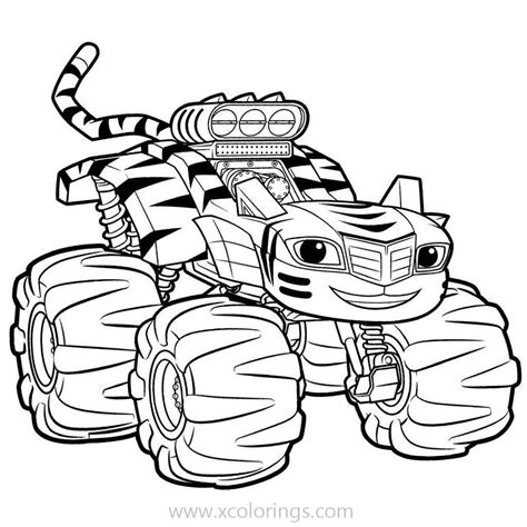 Blaze And The Monster Machines Stripes Coloring Pages