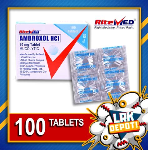 RiteMed Ambroxol 30mg 100 Tablets Mucolytic Mucosolvan Alternative