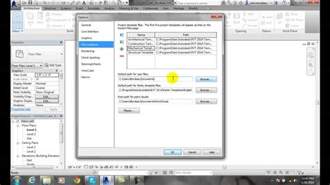 Revit 02 20 File Locations Tab Options YouTube
