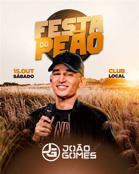 Social Media Flyer João Gomes Festa do Peão PSD Editável download