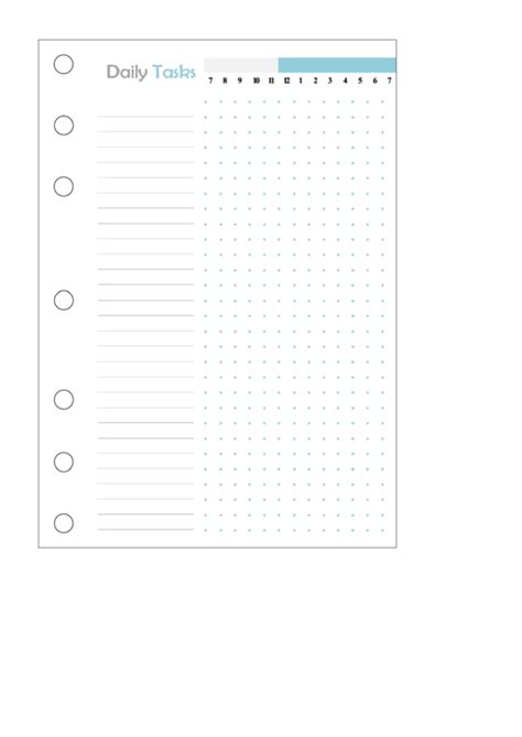 Daily Task Tracker Spreadsheet printable pdf download