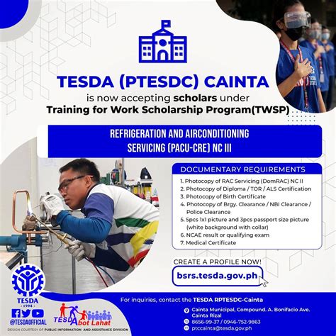 Tesda On Twitter Good News Mga Ka Tesda Sa Cainta May Naghihintay