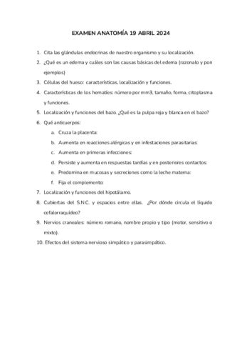 EXAMEN ANATOMIA MAYO 2023