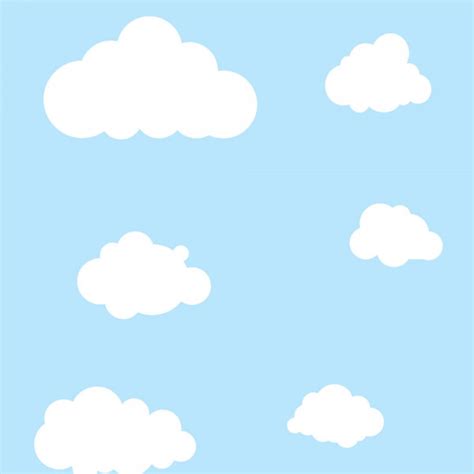 Papel de Parede Nuvens Fundo Azul Céu Vinil Elo7