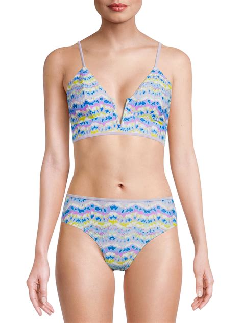 Time And Tru Women S And Women S Plus Size Wave Print Bikini Bottom Walmart