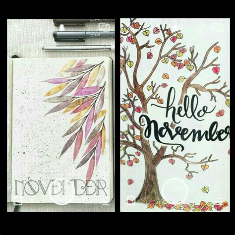 Portadas de noviembre Bullet journal y organización Amino