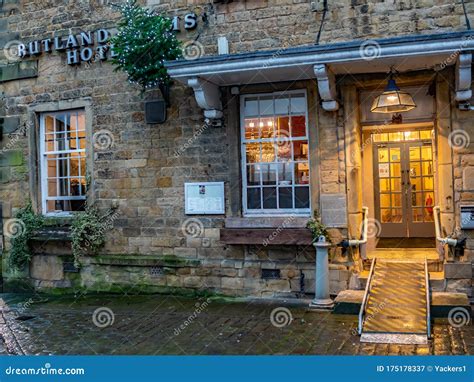 Exterior of the Rutland Arms Hotel in the Town of Bakewell, Derbyshire ...