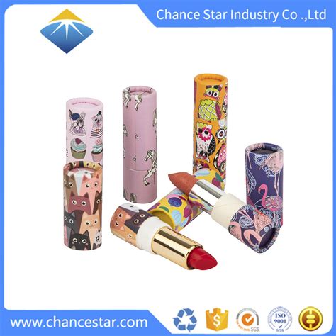 Custom Printing Paper Cardboard Lipstick Tube Empty Lip Balm Container