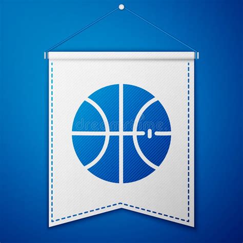 Blue Basketball Ball Icon Isolated On Blue Background Sport Symbol