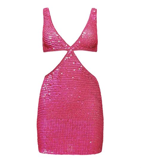 Kenya Moores Pink Sequin Mini Dress