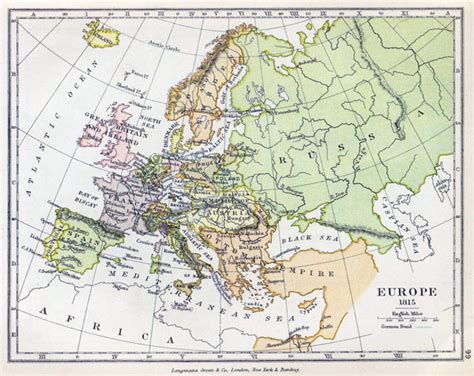 Detailed Old Political Map Of Europe 1815 Vidiani Maps Of All