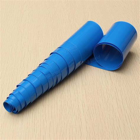 Meter Mm Width Pvc Heat Shrink Wrap Tube Blue For Aa Battery Pack