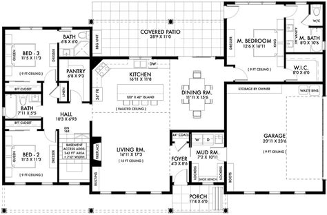 Modern Farmhouse House Plan 3 Bedrooms 2 Bath 1700 Sq Ft Plan 29 144