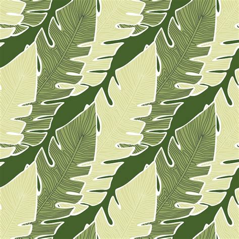 Premium Vector Graphic Tropical Pattern Palm Leaves Seamless Floral