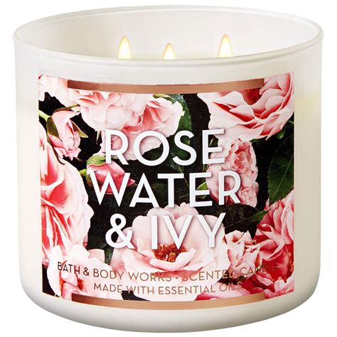 Rose Water And Ivy Bath Body Works 3 Wick Scented Candle Best