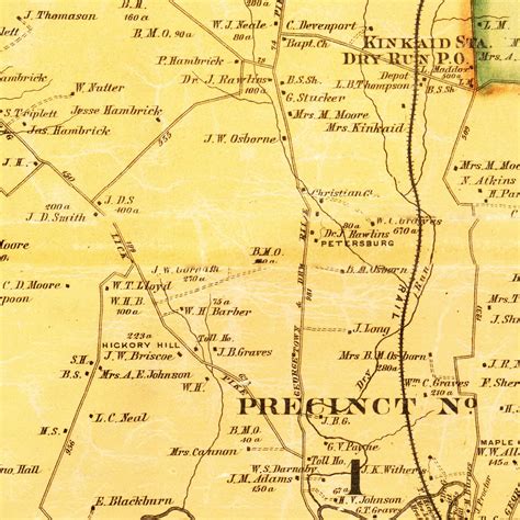 Digitally Restored Land Ownership Map Print Of Scott County Kentucky