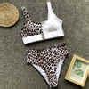 FREE SHIPPING Leopard Print Bikini High Cut One Piece Swimsuit Female