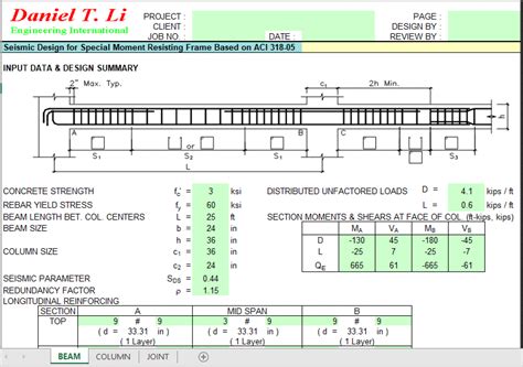 Seismic Design For Special Moment Resisting Frame Based On ACI 318 05