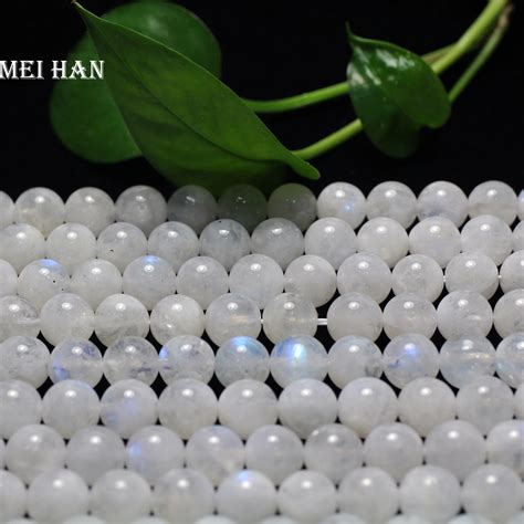 Meihan Natural 1 Strand Genuine A Rainbow Moonstone 10mm Smooth Round