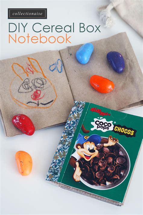 How To Make A DIY Cereal Box Notebook Recycled Crafts Cereal Box