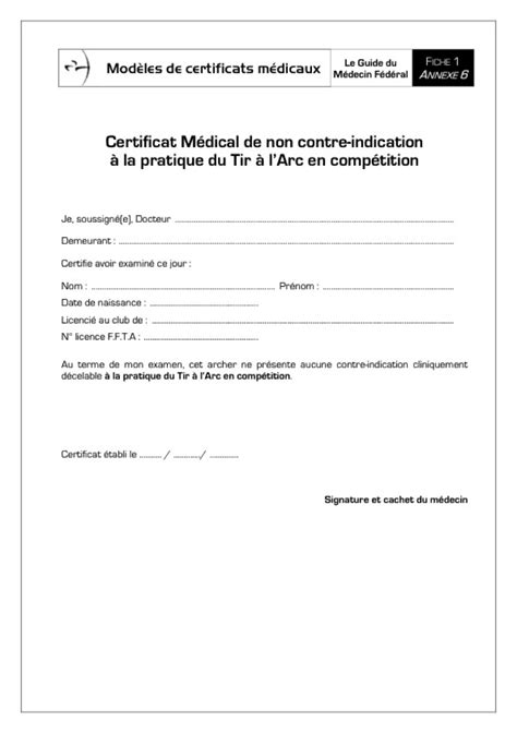 Modele De Certificat Medical