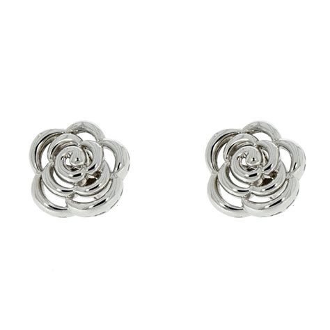 Van Cleef And Arpels White Gold Flower Stud Earrings At 1stdibs