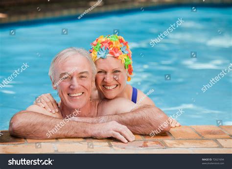 Happy Mature Couple Swimming Pool Stock Photo 72621694 Shutterstock