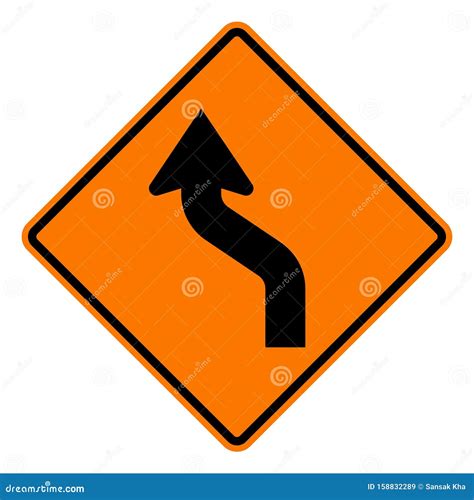 Traffic Signs,Warning Signs,Diverted Traffic To Left Stock Illustration