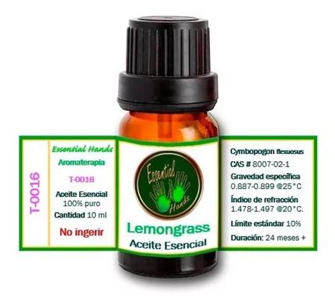 Lemongrass Ml Aceite Esencial Terap Utico Mercadolibre