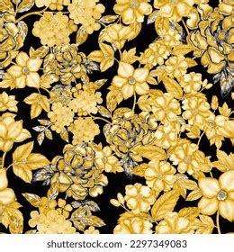 Allover Design Flower Bunch Pattern Repeat Stock Illustration