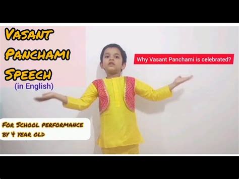 Basant Panchami Speech By Kid Few Lines On Saraswati Puja Vasant