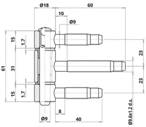 Fiche à visser 3 broches diamètre 18 BATIFER quincaillerie