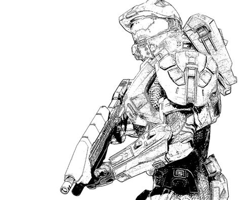 Halo 4 Master Chief Coloring Pages Coloring Pages