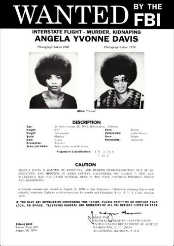 Fbi Wanted Poster For Angela Davis Print Ebay