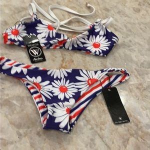 Wildfox Swim Nwt Wildfox Reversible Daisy Stripe Bikini Poshmark