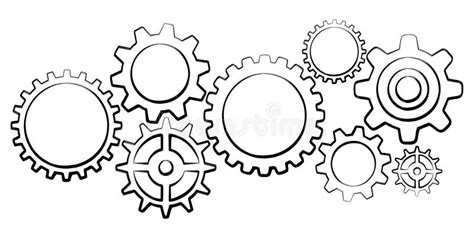 Hand Drawn Gears Sketch Stock Illustration Illustration Of Connect