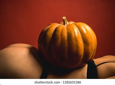 Great Ass Pumpkin Advertisement Concept Sexy Stock Photo 1182631186