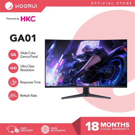 Koorui Ga Powered By Hkc Va Panel Qhd Hz Curved Gaming Monitor