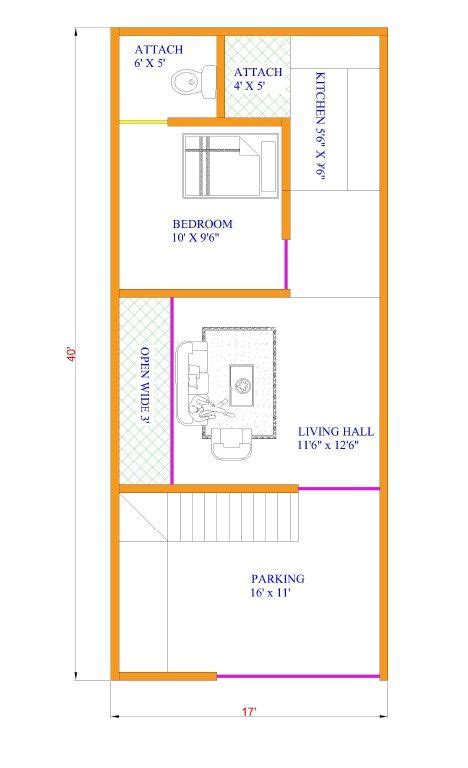 17×40 House Plan 17 40 Floor Plan 17 By 40 Feet Home Plan Artofit