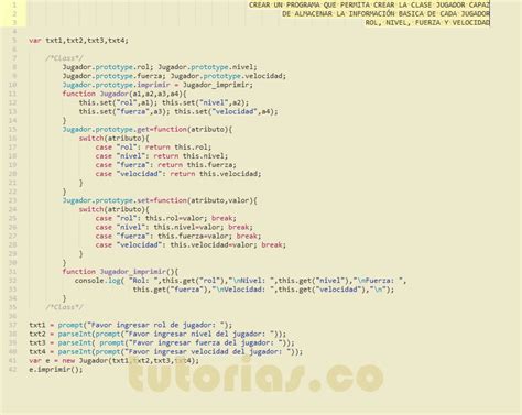 POO Javascript Clase Jugador Tutorias Co