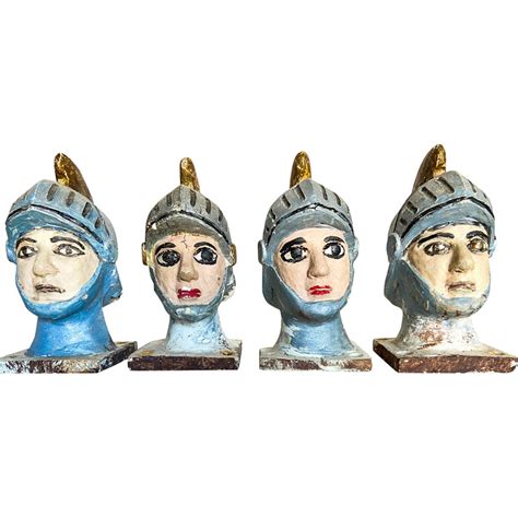 Lot de 4 marionnettes siciliennes vintage en résine et peintes à la