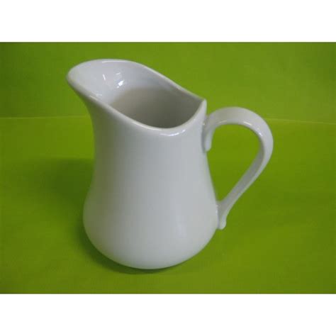 Pichet Pot A Lait Boule Cl En Porcelaine Blanche Centre Vaisselle