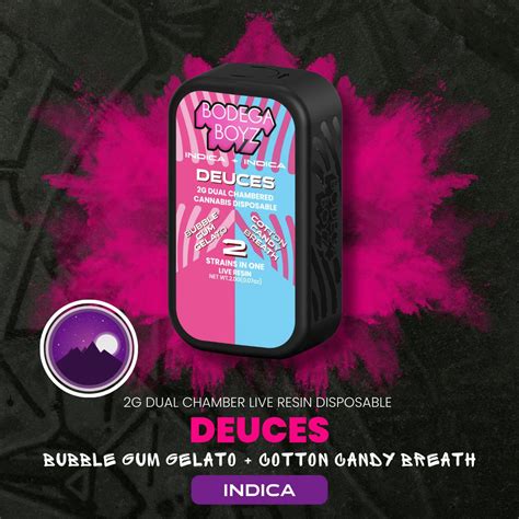 2 Gram Deuces Bubble Gum Gelato X Cotton Candy Breath Live Resin Vape